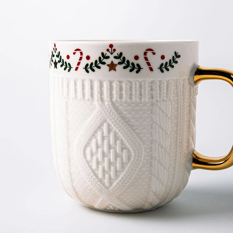 KSP Sweater Knit 'Garland' Ceramic Mug 340ml