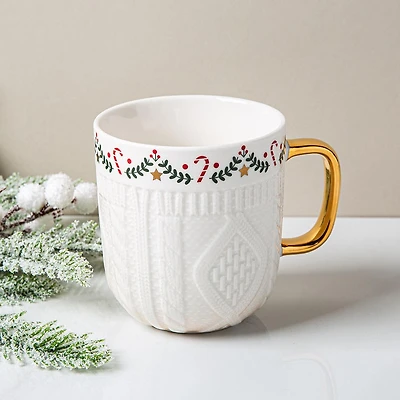 KSP Sweater Knit 'Garland' Ceramic Mug 340ml