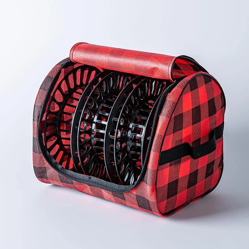 KSP Christmas Soft Storage 'Buffalo Check' Fabric Lights Bag