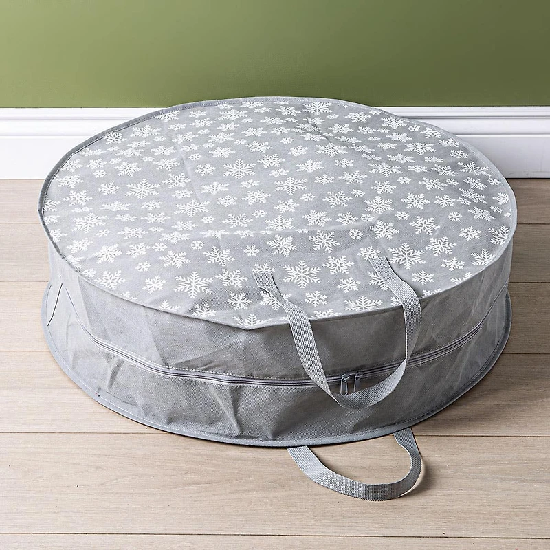 KSP Christmas Soft Storage 'Snowflakes' Fabric Wreath Bag