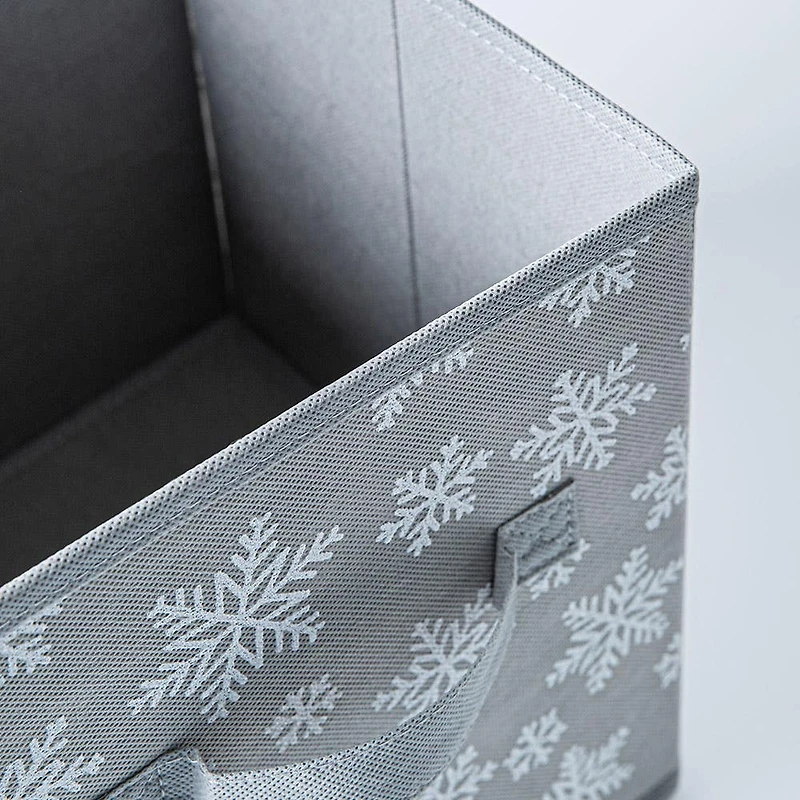 KSP Christmas Soft Storage 'Snowflakes' Fabric Box with Lid