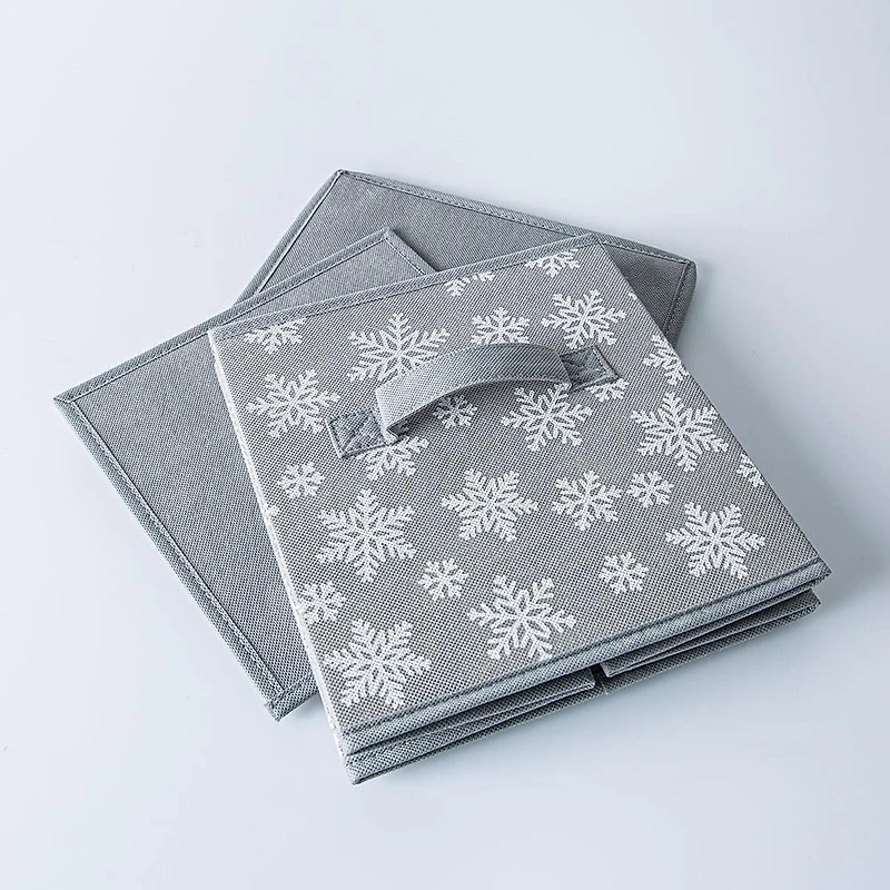 KSP Christmas Soft Storage 'Snowflakes' Fabric Box with Lid