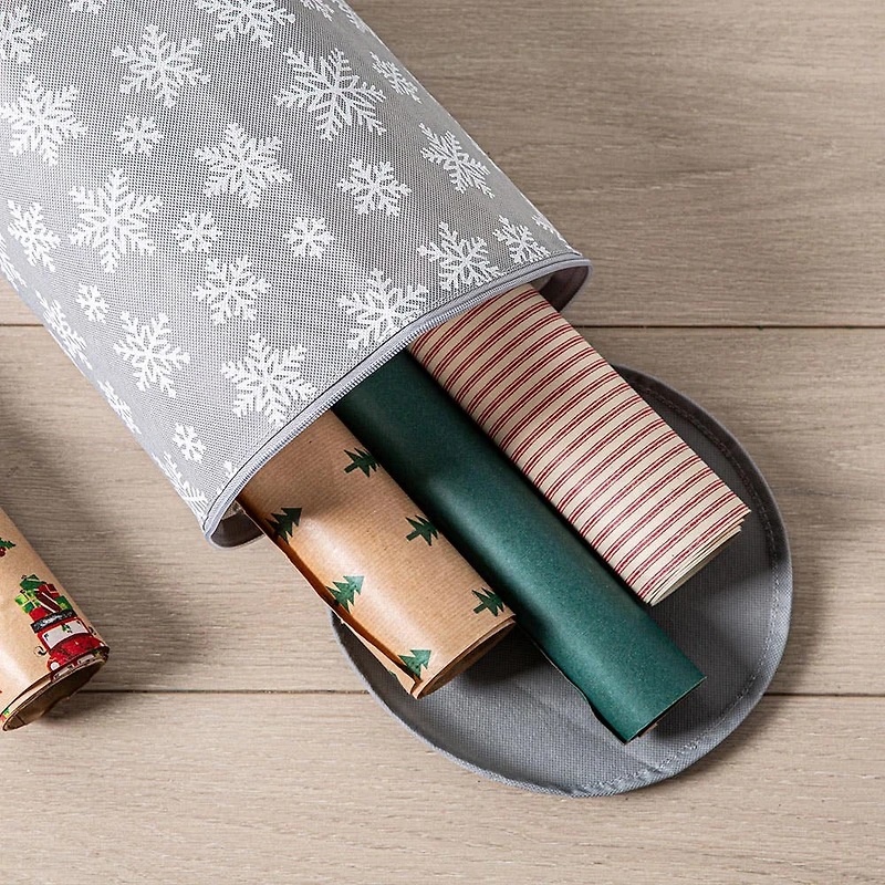 KSP Christmas Soft Storage 'Snowflakes' Fabric Gift Wrap Bag