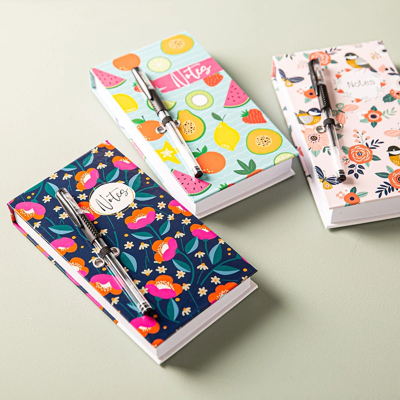 Peach Memo 'Fruit/Bird/Floral' Notepad with Pen (Asstd.)