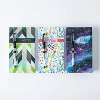 Peach Memo 'Green Chevron/Floral/Celestial' Notepad with Pen (Asstd.)