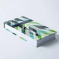 Peach Memo 'Green Chevron/Floral/Celestial' Notepad with Pen (Asstd.)