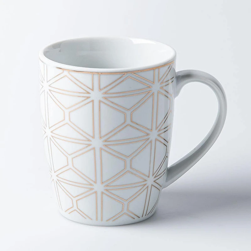 KSP Decal 'Geometric' Porcelain Mug - Set of 4 (Multicolour)