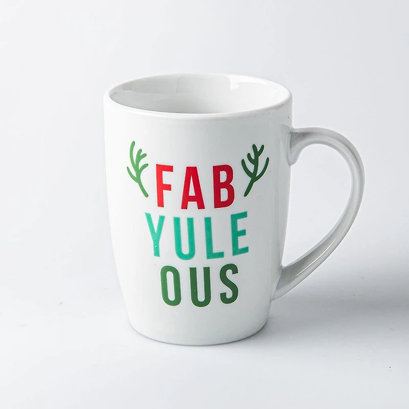KSP Christmas Decal 'Holiday Humour' Porcelain Mug - Set of 4