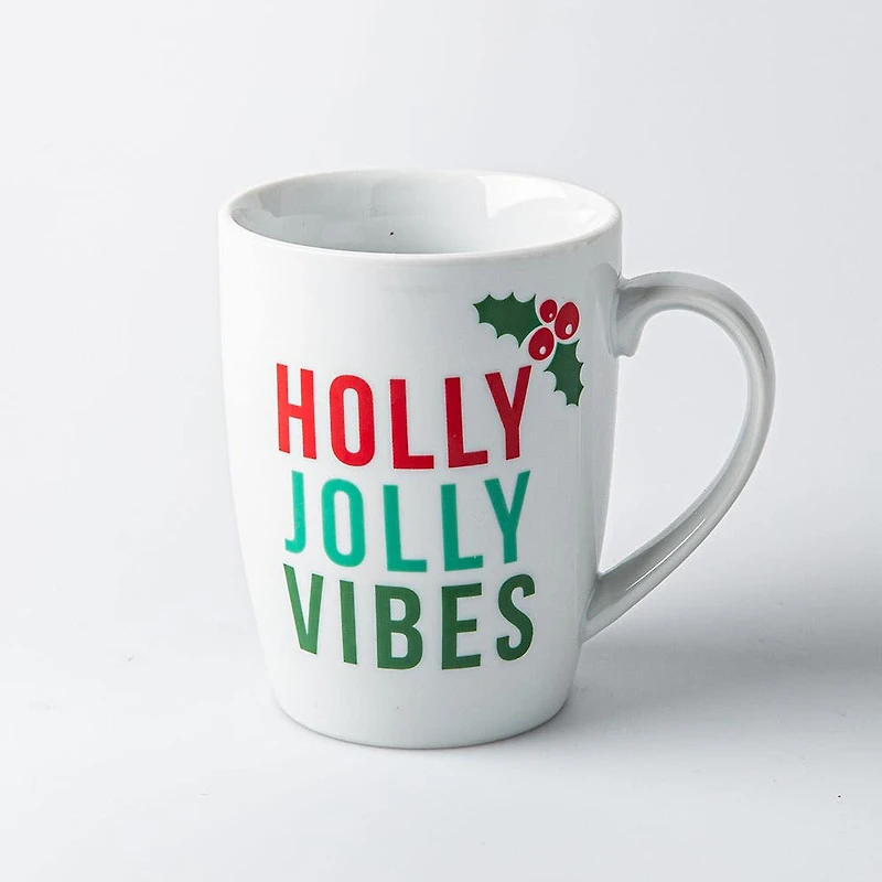 KSP Christmas Decal 'Holiday Humour' Porcelain Mug - Set of 4