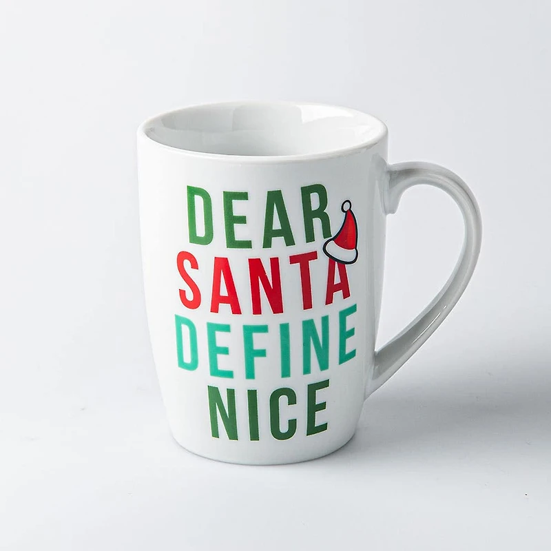KSP Christmas Decal 'Holiday Humour' Porcelain Mug - Set of 4