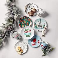 KSP Christmas Decal 'Holiday Humour' Porcelain Mug - Set of 4