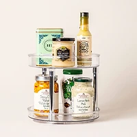 iDesign Linus Pantry Organizer 2-Tier Cabinet Turntable 9" dia x 8" H