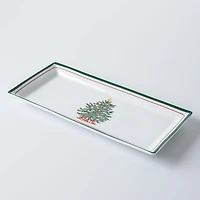 KSP Christmas Noel 'Evergreen' Porcelain Platter 35.5x17.3cm - Long