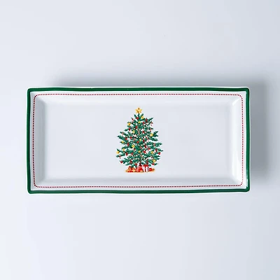 KSP Christmas Noel 'Evergreen' Porcelain Platter 35.5x17.3cm - Long