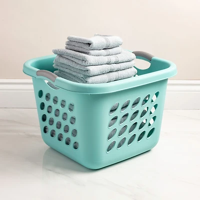 Sterilite Bushel Ultra Plastic Laundry Basket Square 1.5 bushel (Aqua)