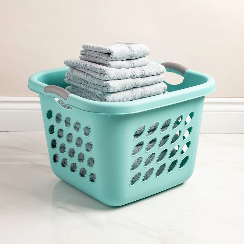 Sterilite Bushel Ultra Plastic Laundry Basket Square 1.5 bushel (Aqua)