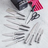 Oster Baldwyn Wood Knife Block with Knives - Set of 22