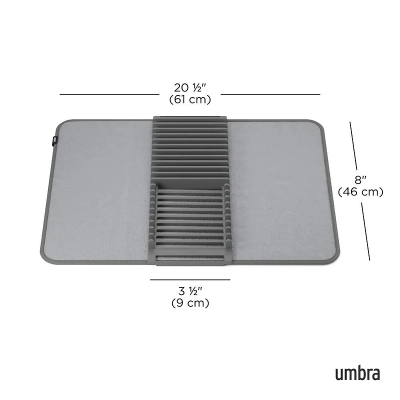 Umbra Udry Microfibre Drying Mat with Rack - Charcoal (24x18")