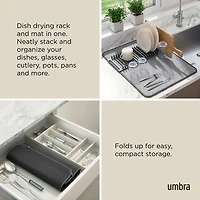 Umbra Udry Microfibre Drying Mat with Rack - Charcoal (24x18")