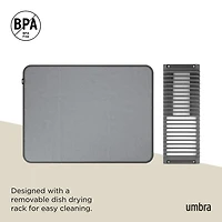 Umbra Udry Microfibre Drying Mat with Rack - Charcoal (24x18")