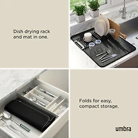 Umbra Udry Microfibre Drying Mat with Rack - Black (24x18")