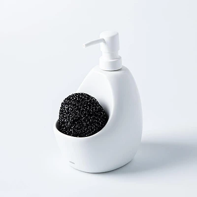 Umbra Joey Ceramic Soap Pump with Scrubber (White)