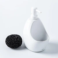 Umbra Joey Ceramic Soap Pump with Scrubber (White)