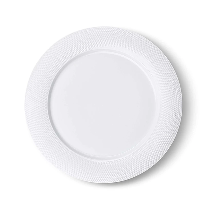 A La Carte 'Diamond' Porcelain Dinner Plate (White)