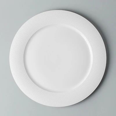 A La Carte 'Diamond' Porcelain Dinner Plate (White)