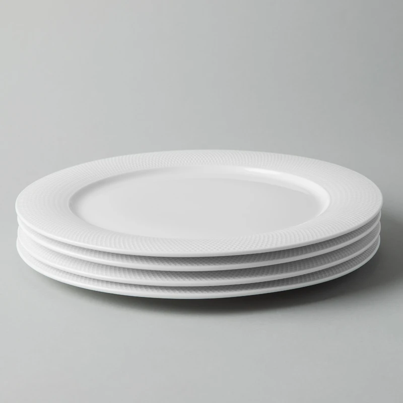 A La Carte 'Diamond' Porcelain Dinner Plate (White)