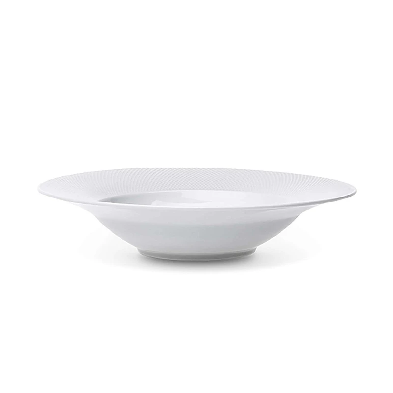 A La Carte 'Diamond' Porcelain Soup- Pasta Plate (White)