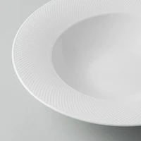 A La Carte 'Diamond' Porcelain Soup- Pasta Plate (White)