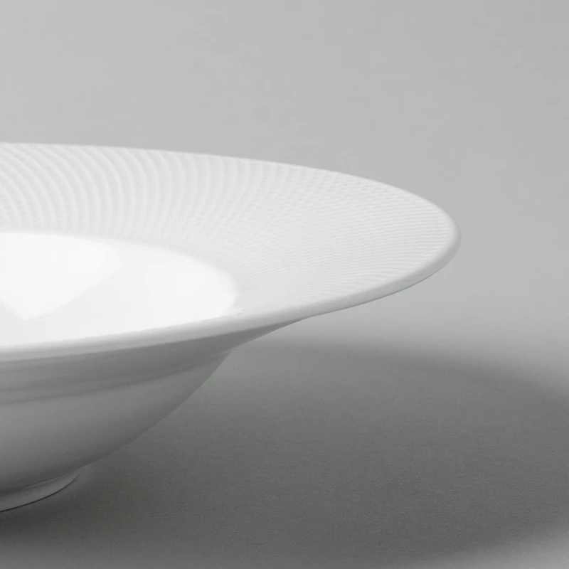 A La Carte 'Diamond' Porcelain Soup- Pasta Plate (White)