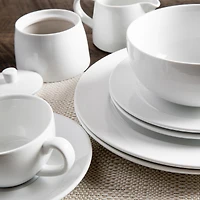 A La Carte 'Oxford' Porcelain Espresso Cup with Saucer 90ml (White)