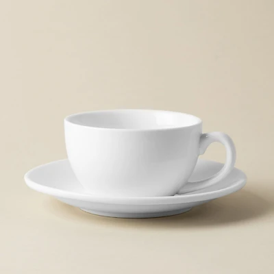 A La Carte 'Oxford' Porcelain Teacup with Saucer 250ml (White)
