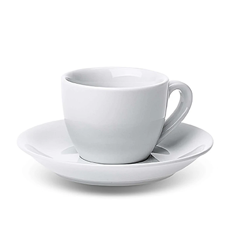 A La Carte 'Oxford' Porcelain Espresso Cup with Saucer 90ml (White)