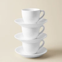A La Carte 'Oxford' Porcelain Espresso Cup with Saucer 90ml (White)
