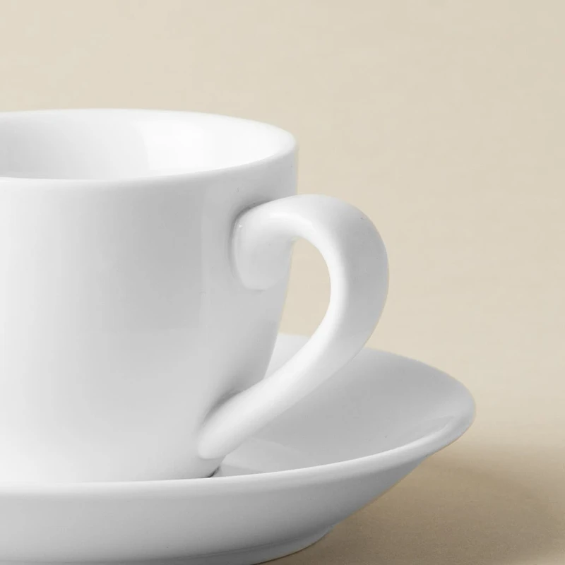 A La Carte 'Oxford' Porcelain Espresso Cup with Saucer 90ml (White)