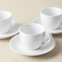A La Carte 'Oxford' Porcelain Espresso Cup with Saucer 90ml (White)