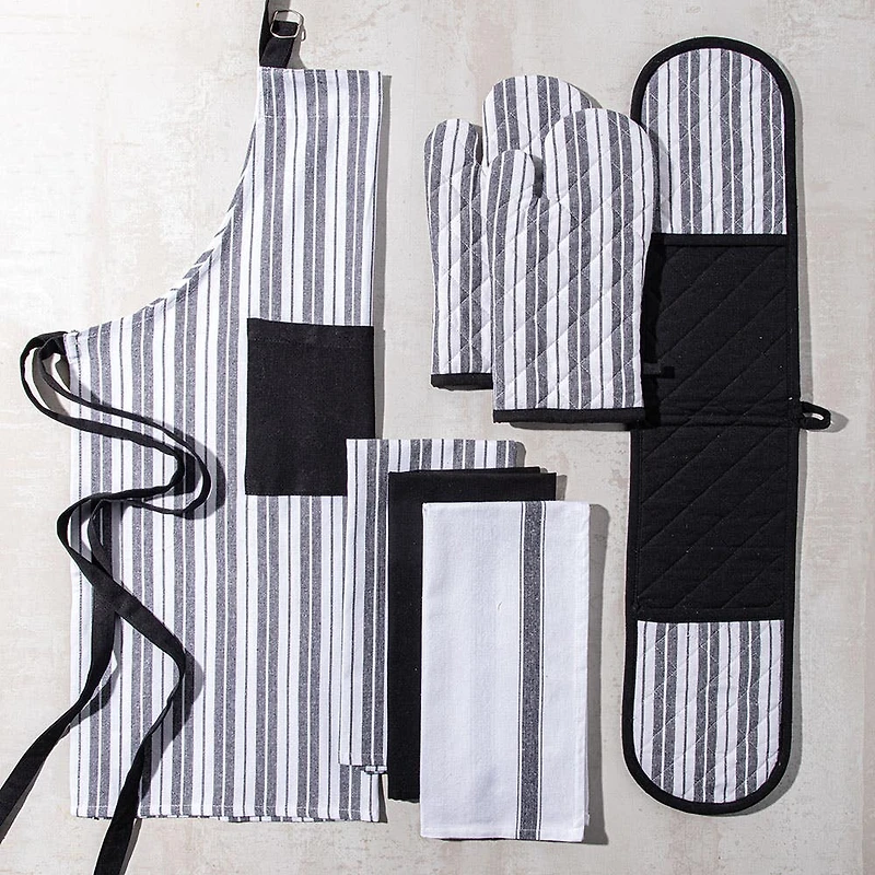 KSP Classic Stripe 100% Cotton Apron (Black)