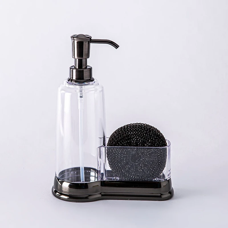KSP Ashbury Soap Pump Caddy with Scrubby (Black)