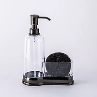 KSP Ashbury Soap Pump Caddy with Scrubby (Black)