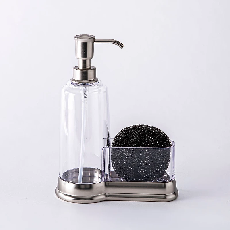 KSP Ashbury Soap Pump Caddy with Scrubby (Nickel)