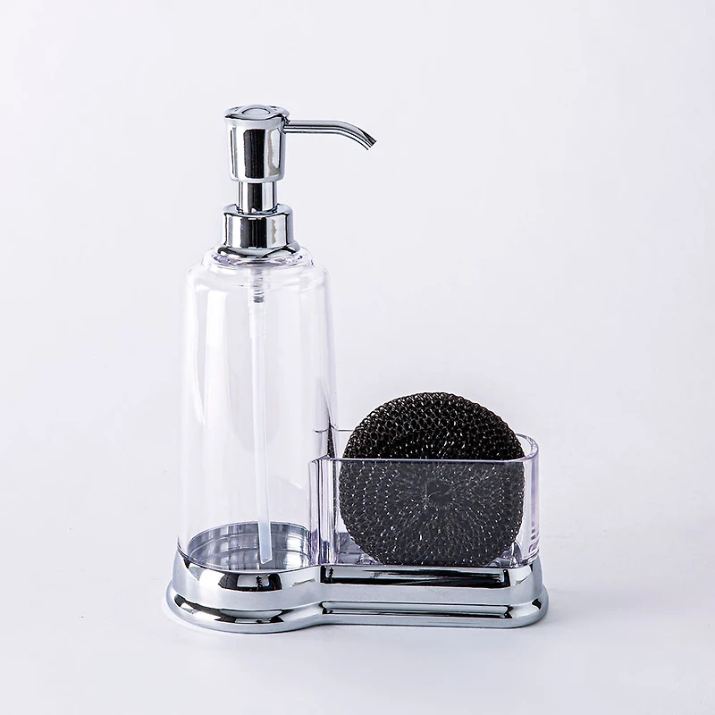 KSP Ashbury Soap Pump Caddy with Scrubby (Chrome)