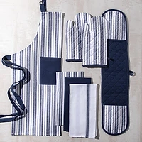 KSP Classic Stripe 100% Cotton Apron (Navy)