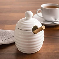 KSP Sweety Porcelain Honey Jar with Dipper (White)