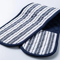 KSP Classic Stripe 100% Cotton Double Oven Mitt (Navy)