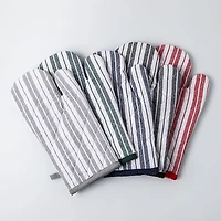 KSP Classic Stripe 100% Cotton Oven Mitt - Set of 2 (Dark Green)