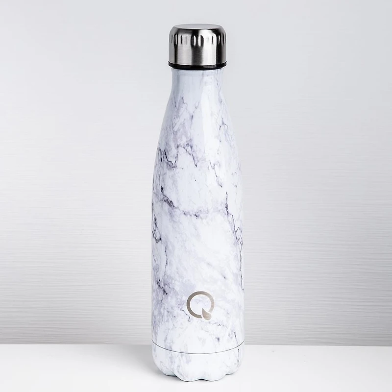 KSP Quench 'Marble' 500ml Double-Wall Water Bottle (White)