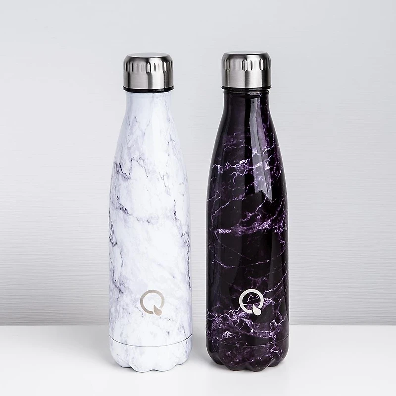 KSP Quench 'Marble' 500ml Double-Wall Water Bottle (White)